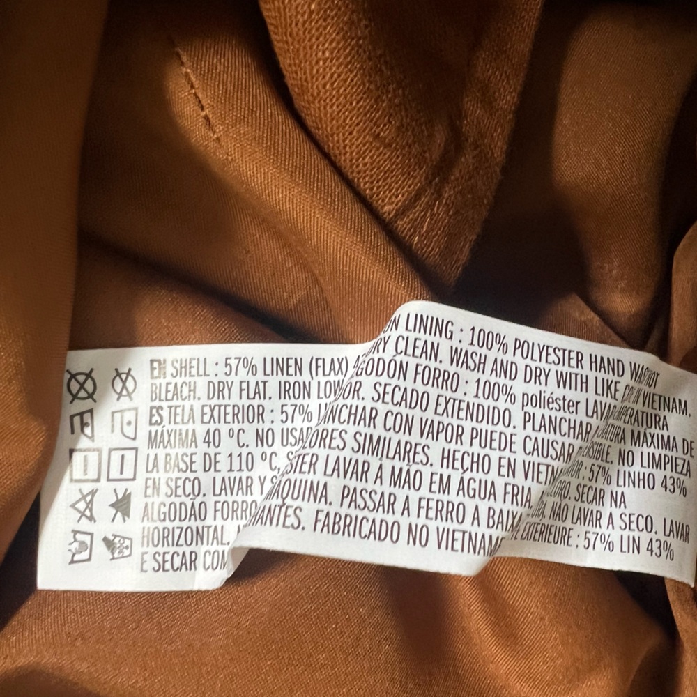 Rust Linen Mini Skirt - Picture 4 of 4